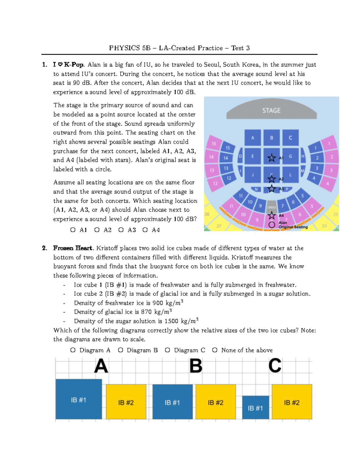PHYSICS 5B Test 3 Practice Questions and Solutions - Studocu