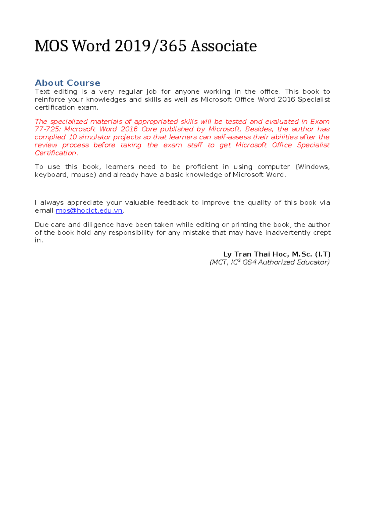 MOS Word 2019 Exam - Comprehensive Skill Review Guide - Studocu