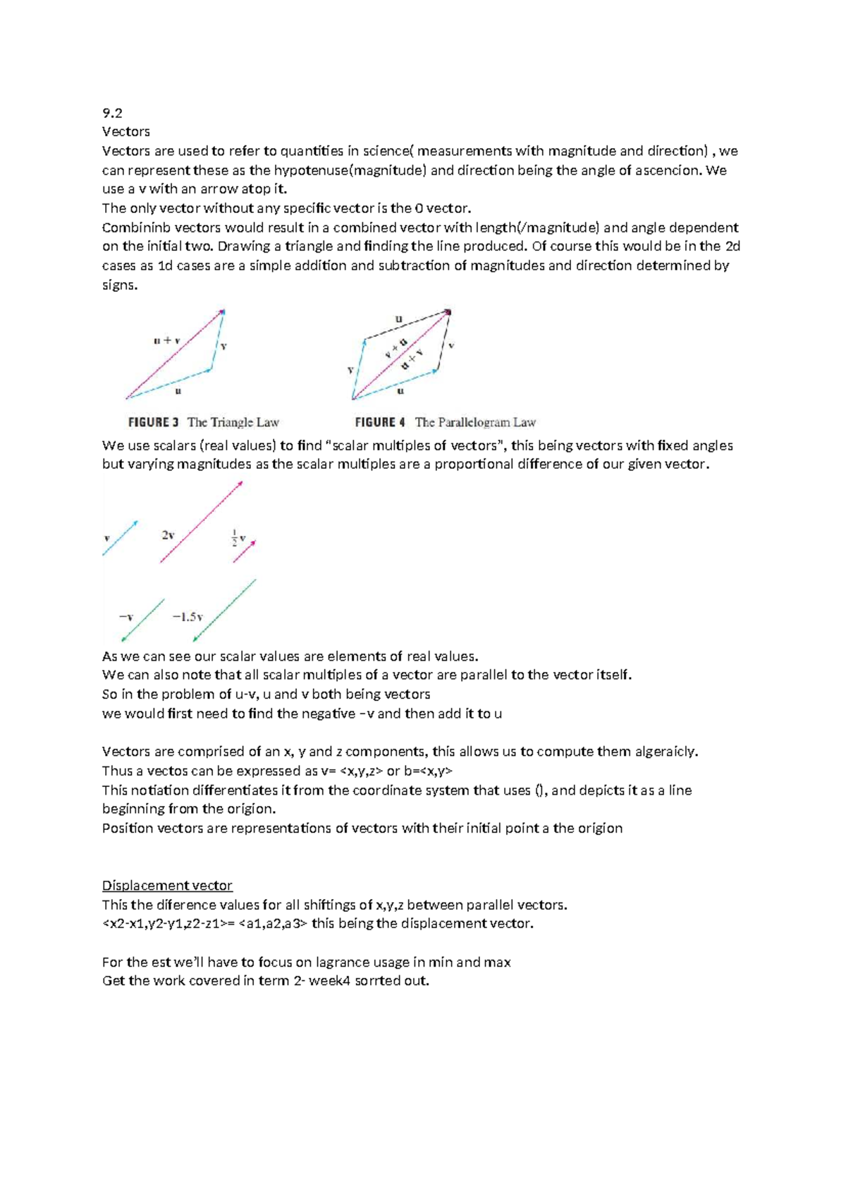 Vector Notes: Understanding Vectors and Their Applications in Science ...