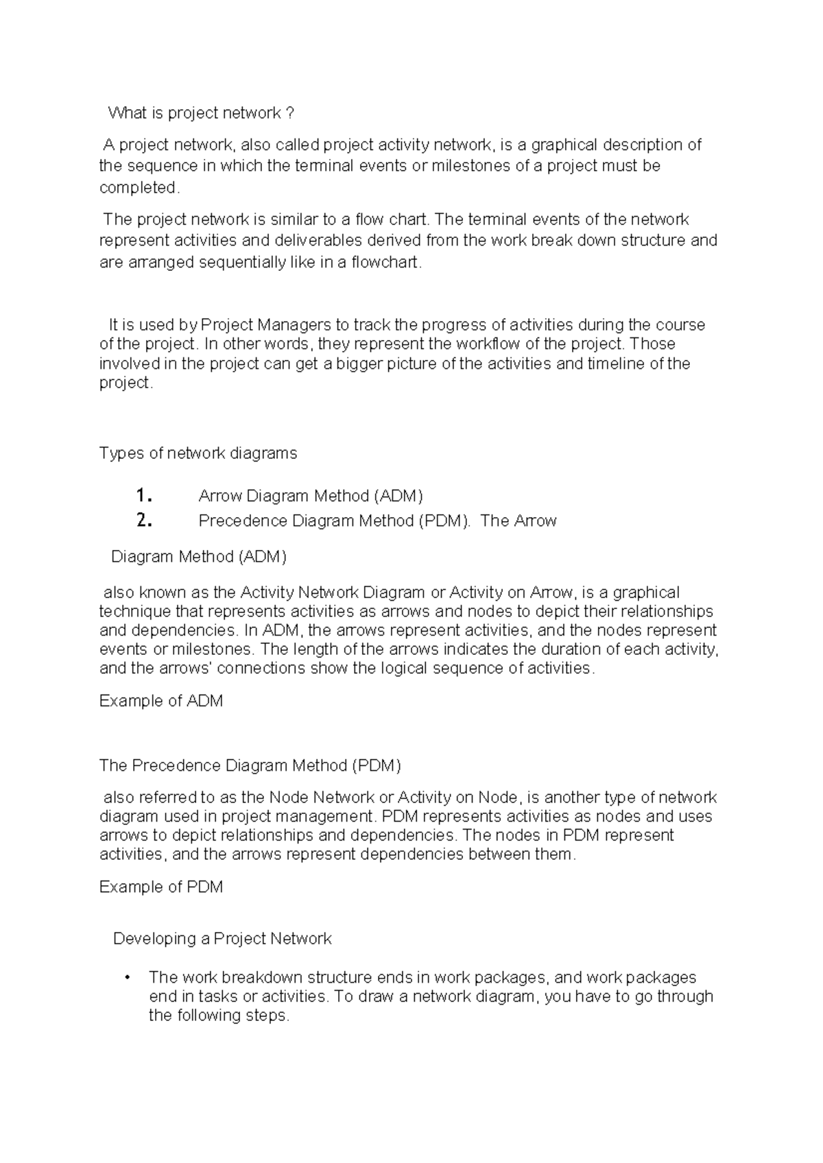 Lesson 7 - Developing the Project Network - What is project network? A ...