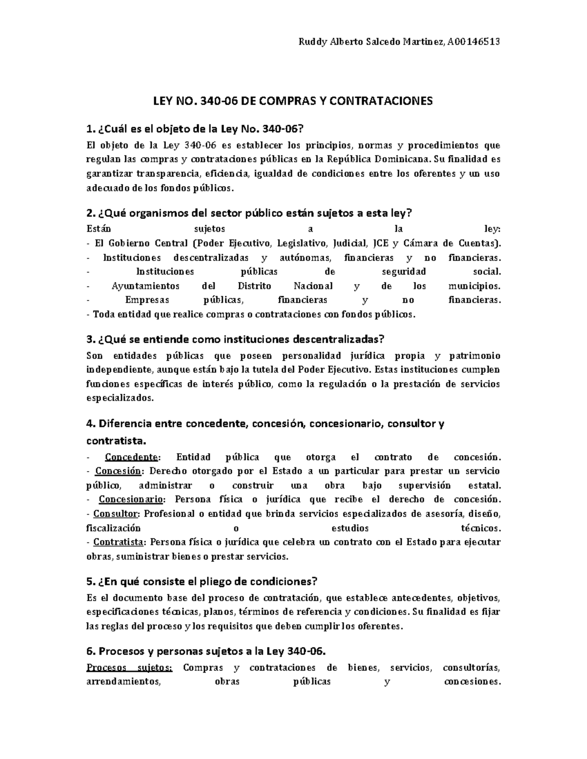 Ley No. de Compras y Contrataciones - Unidad IV Actividad II - Studocu