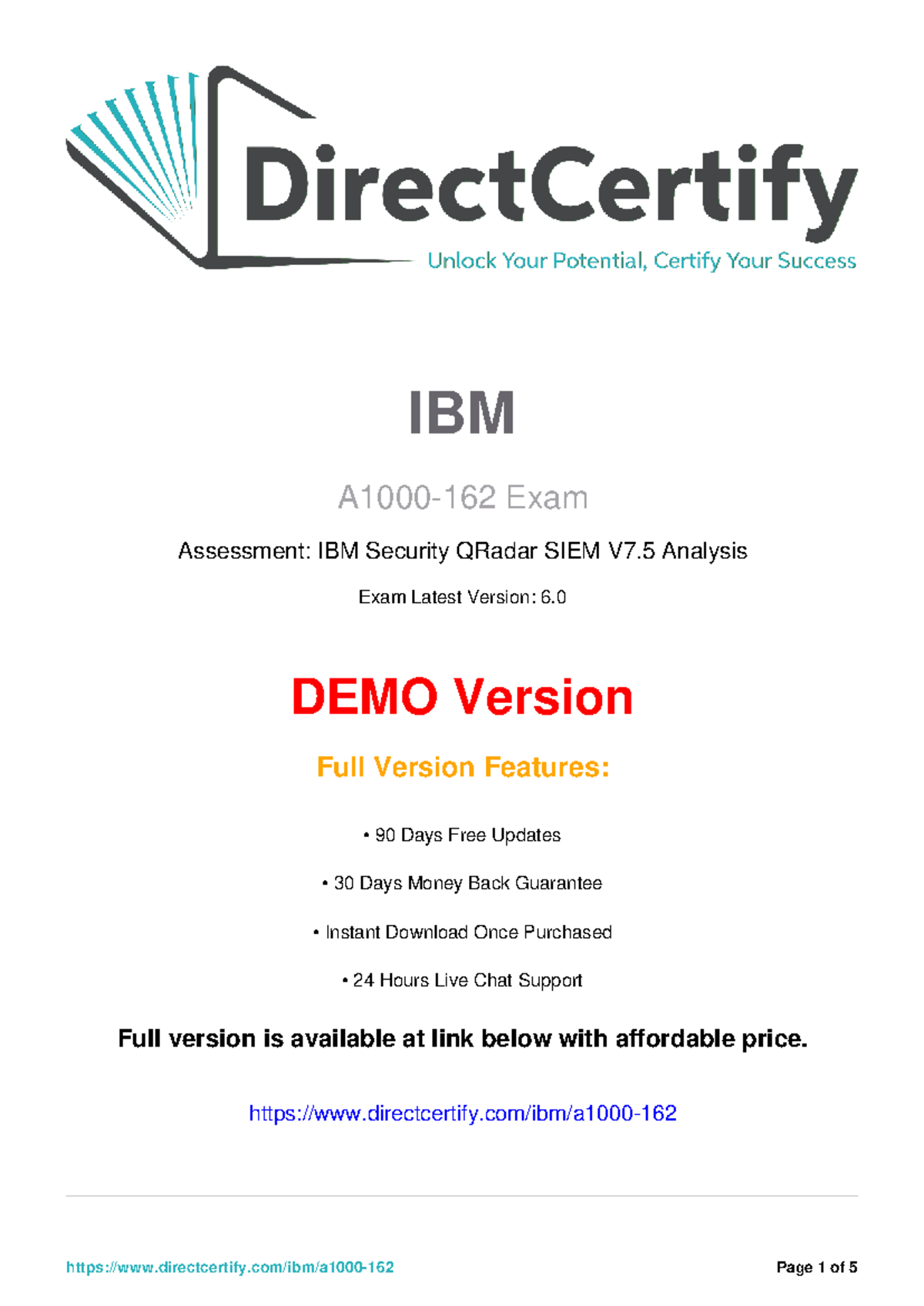 A1000-162 IBM Security QRadar SIEM V7.5 Exam Q&A Guide - Studocu