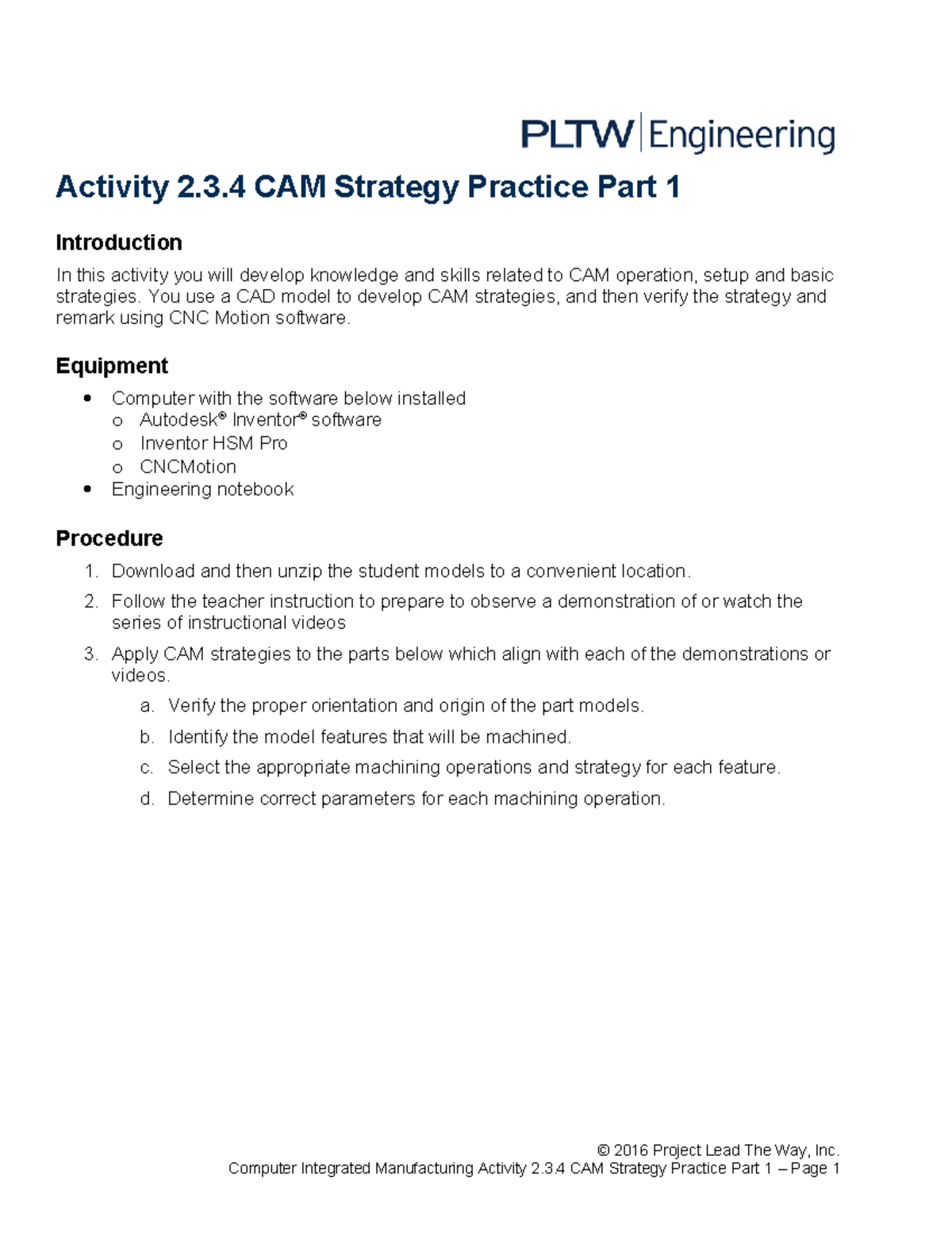 CAM Strategy Practice 2.3.4 - CNC Operations & Tool Path Simulation ...
