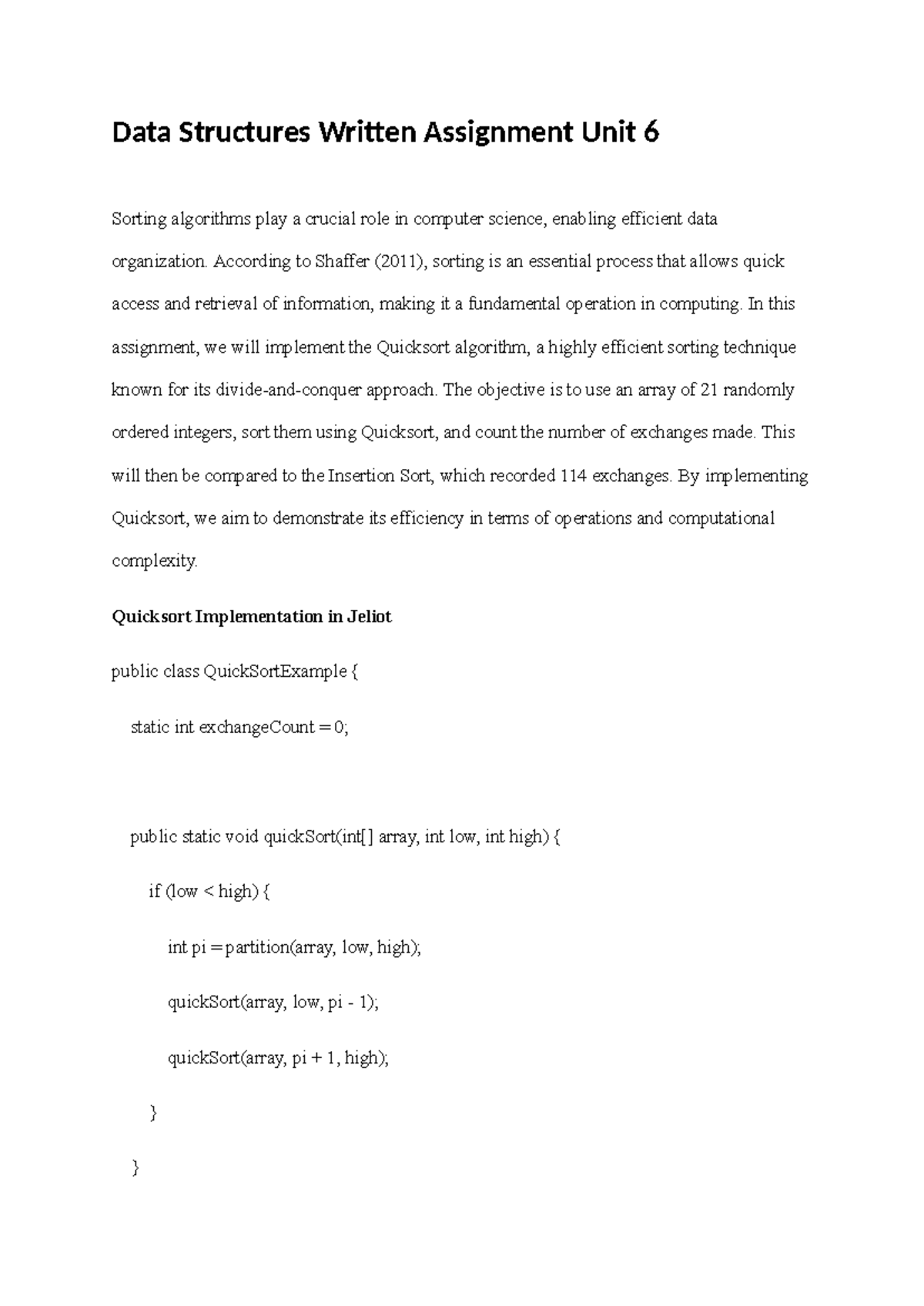 Data Structures Written Assignment Unit 6 - According to Shaffer (2011 ...