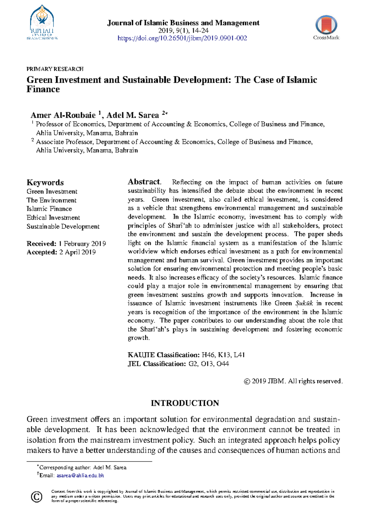 Green Investment and Sustainable Development in Islamic Finance - Studocu