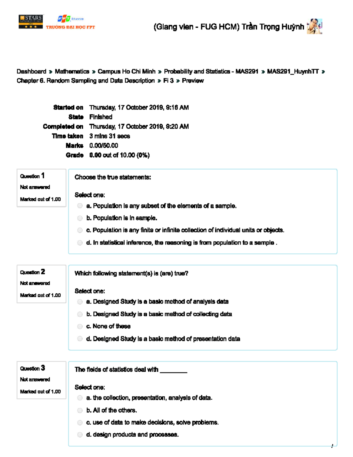 MAS291 Chapter 6: Random Sampling & Data Description Notes - Studocu