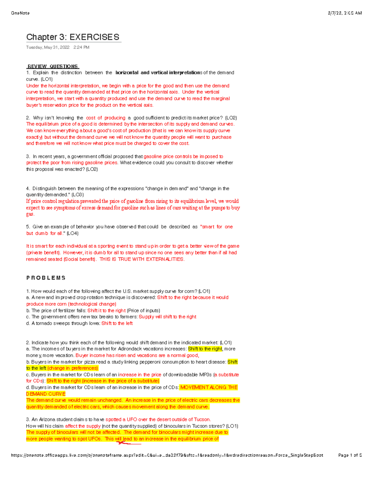 Chapter 3 Exercises: Demand and Supply Concepts Exam Review - Studocu