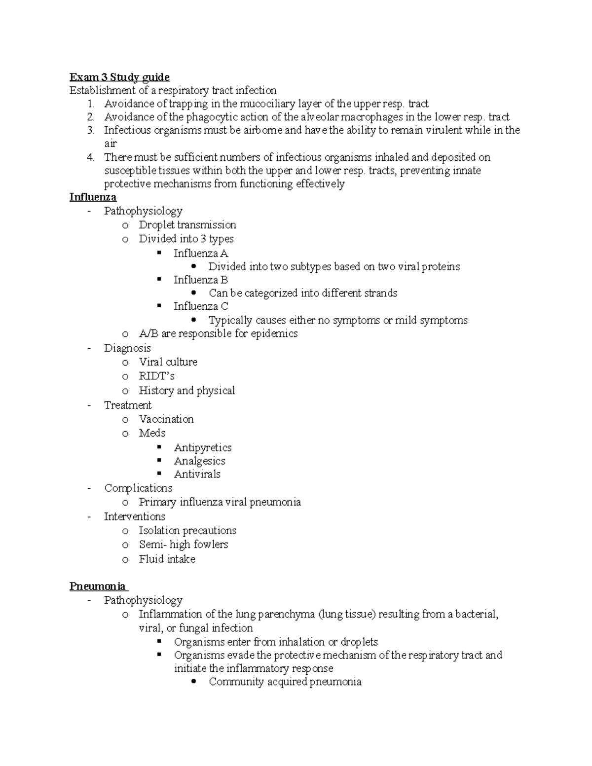 Nursing study guide Exam 3 - Exam 3 Study guide Establishment of a ...