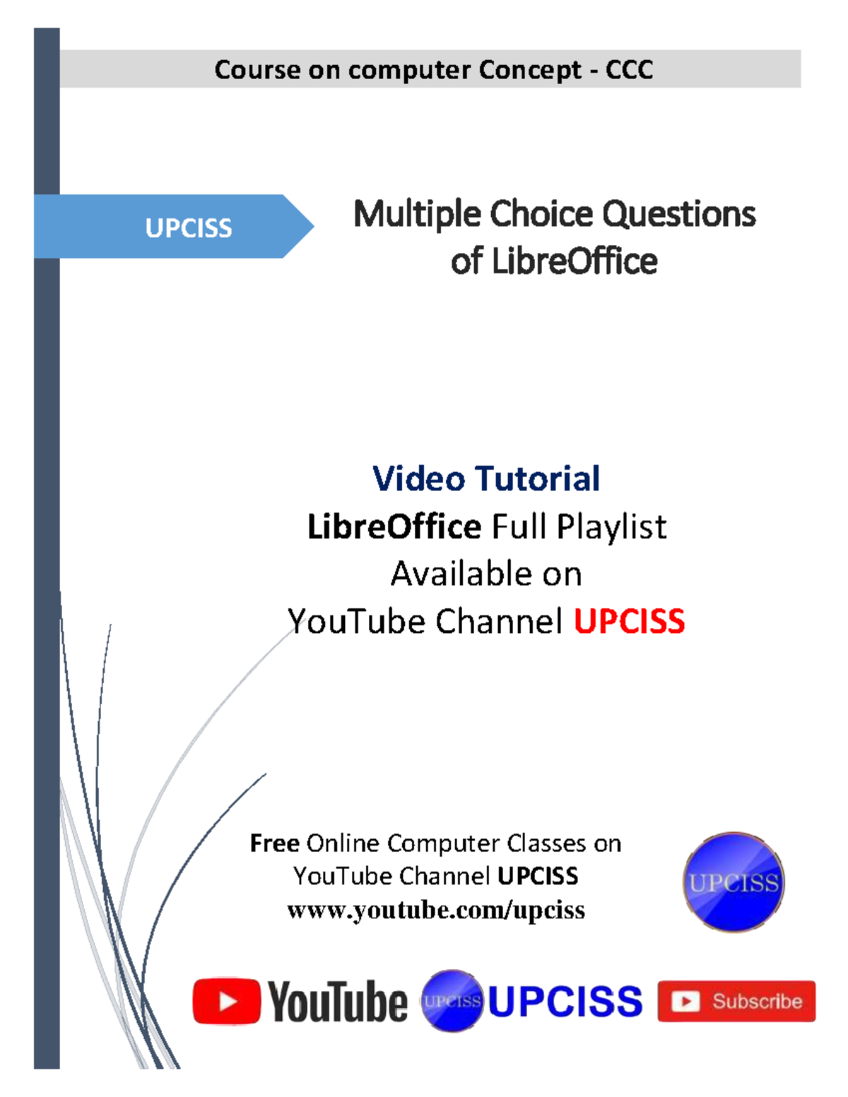 UPCISS Course on Computer Concepts: LibreOffice MCQs and Answers - Studocu
