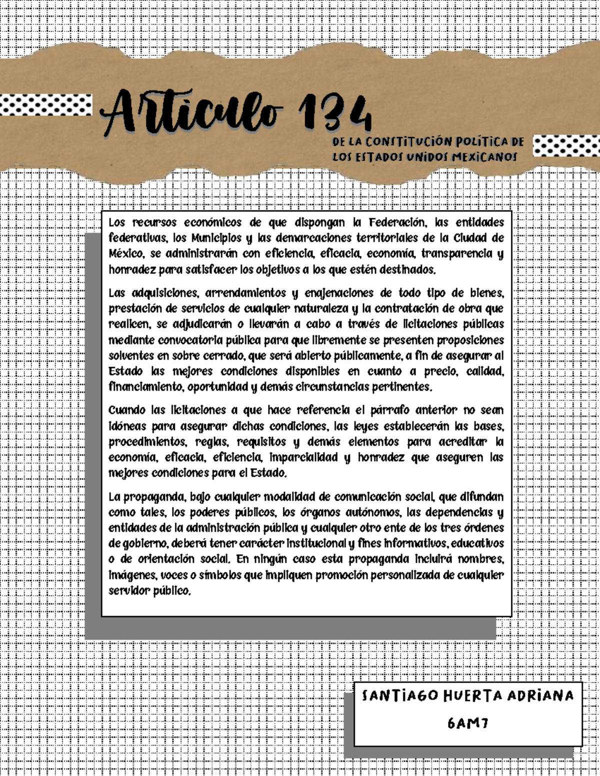 Articulo 134 de la constitución de los Estados Unidos Mexicanos ...