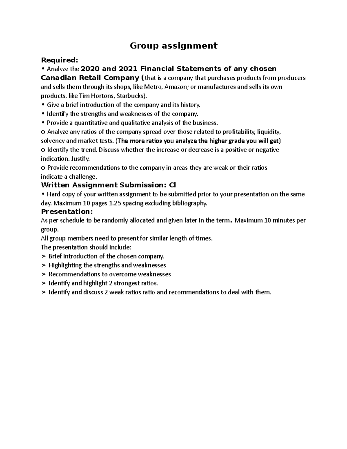 Group assignment - Group assignment Required: Analyze the 2020 and 2021 ...