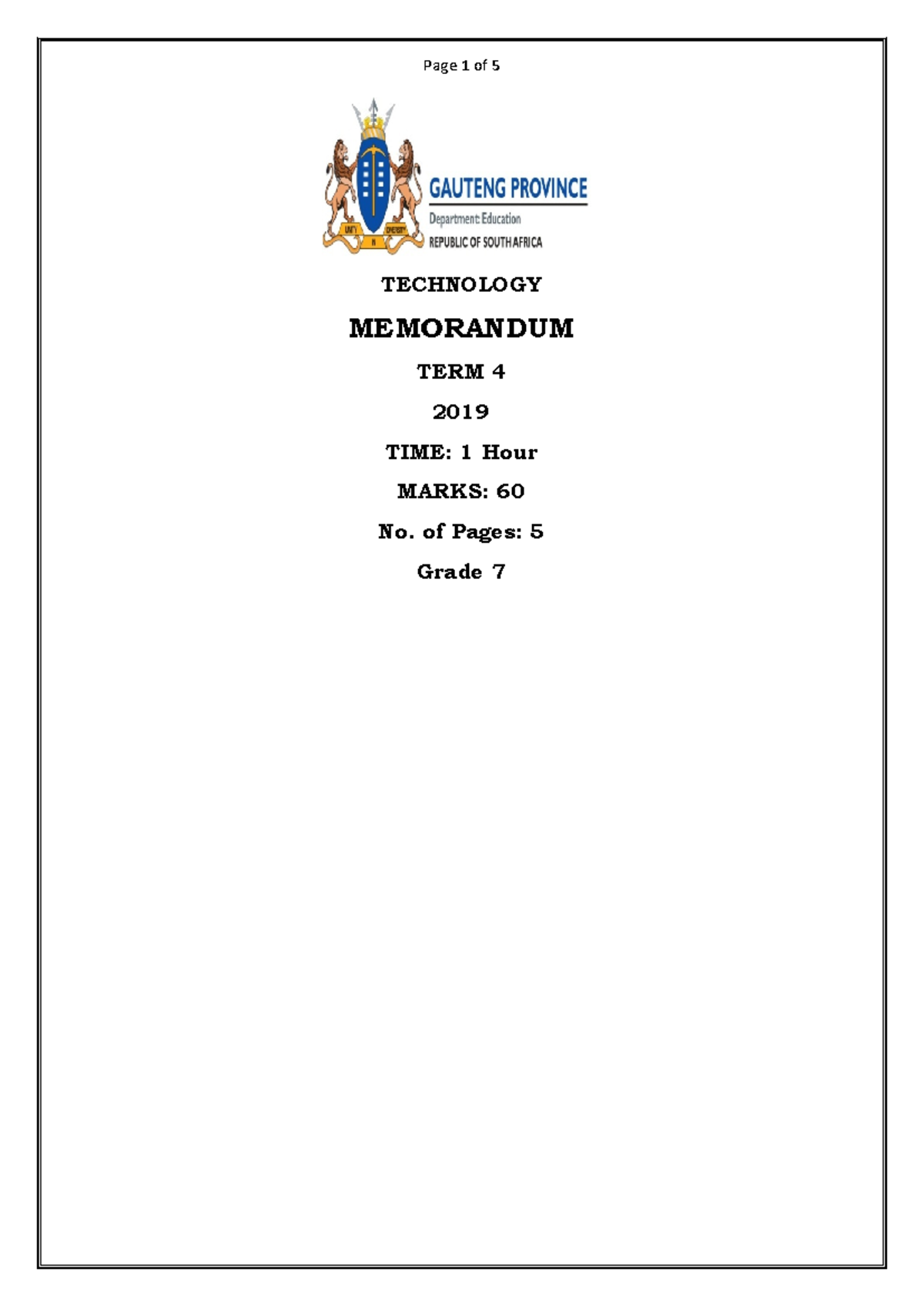 Tech Memo for Grade 7 – Term 4 Exam (60 Marks) - Studocu