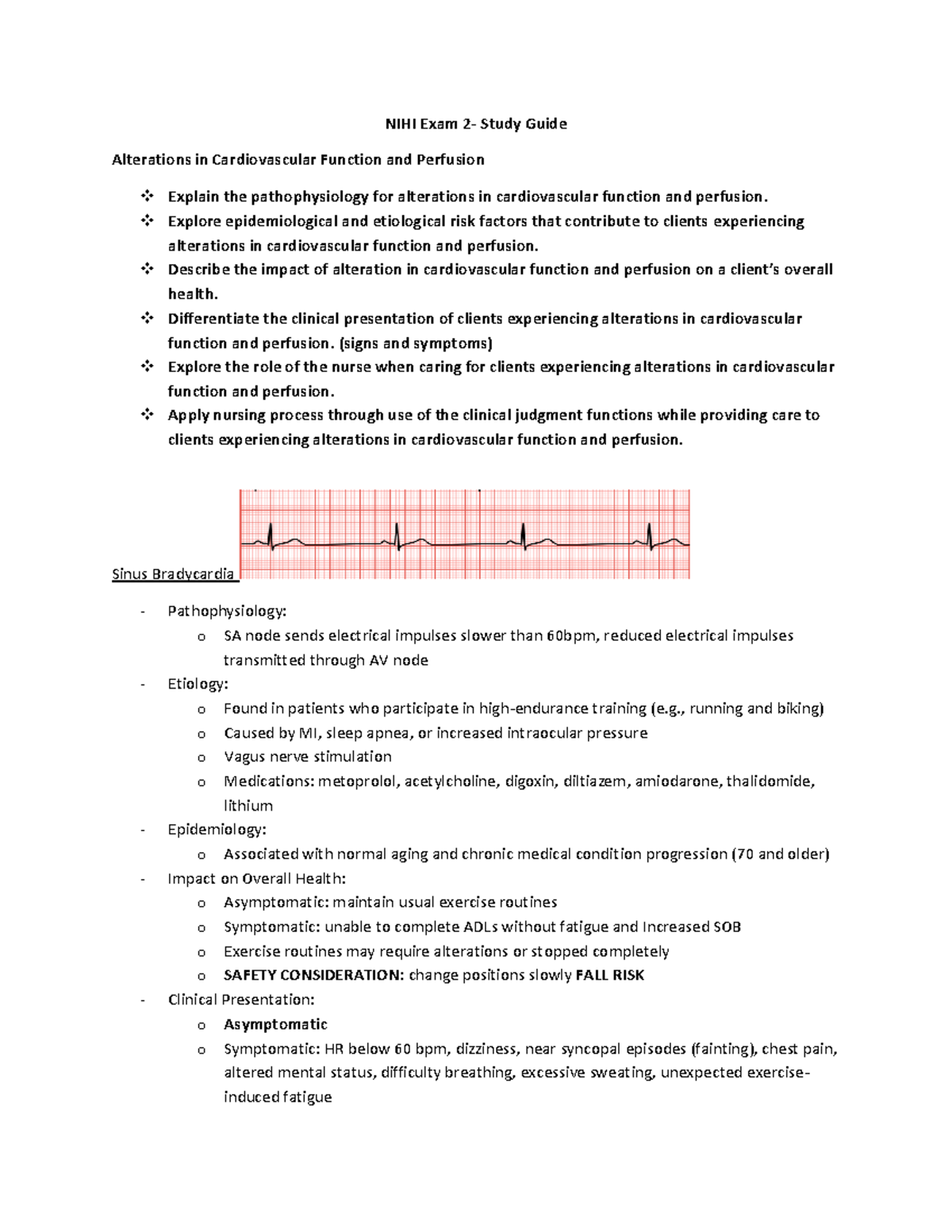 NIHI Cardiac Exam 2 - Comprehensive Study Guide on Cardiovascular ...