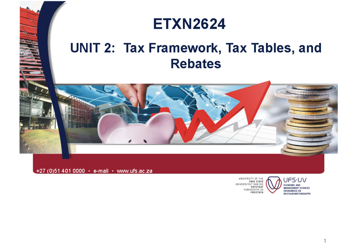 Tax Framework, Tables, and Rebate Calculations for ETXN2624 - Studocu
