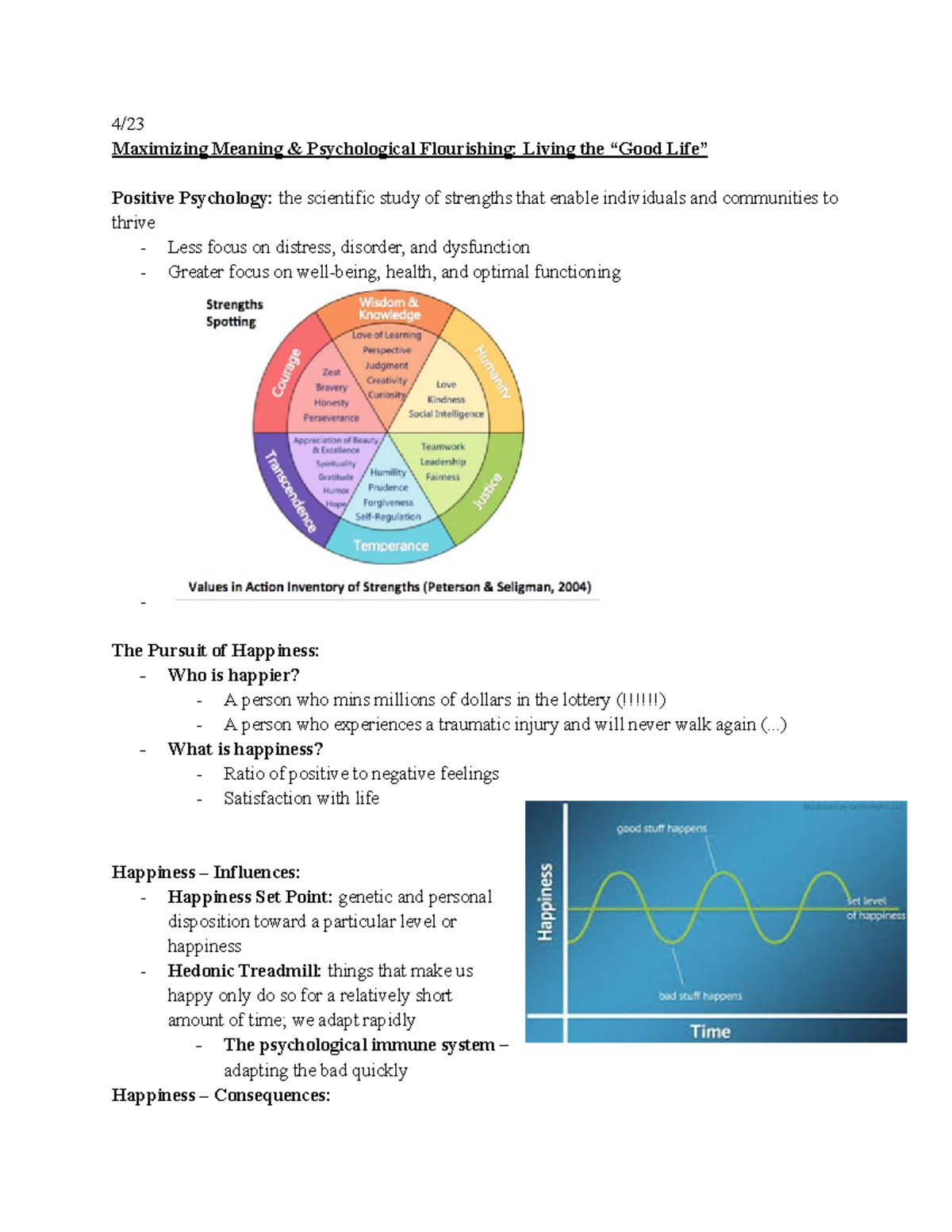 Psychology Notes on Happiness & Meaning: The Good Life Exploration ...
