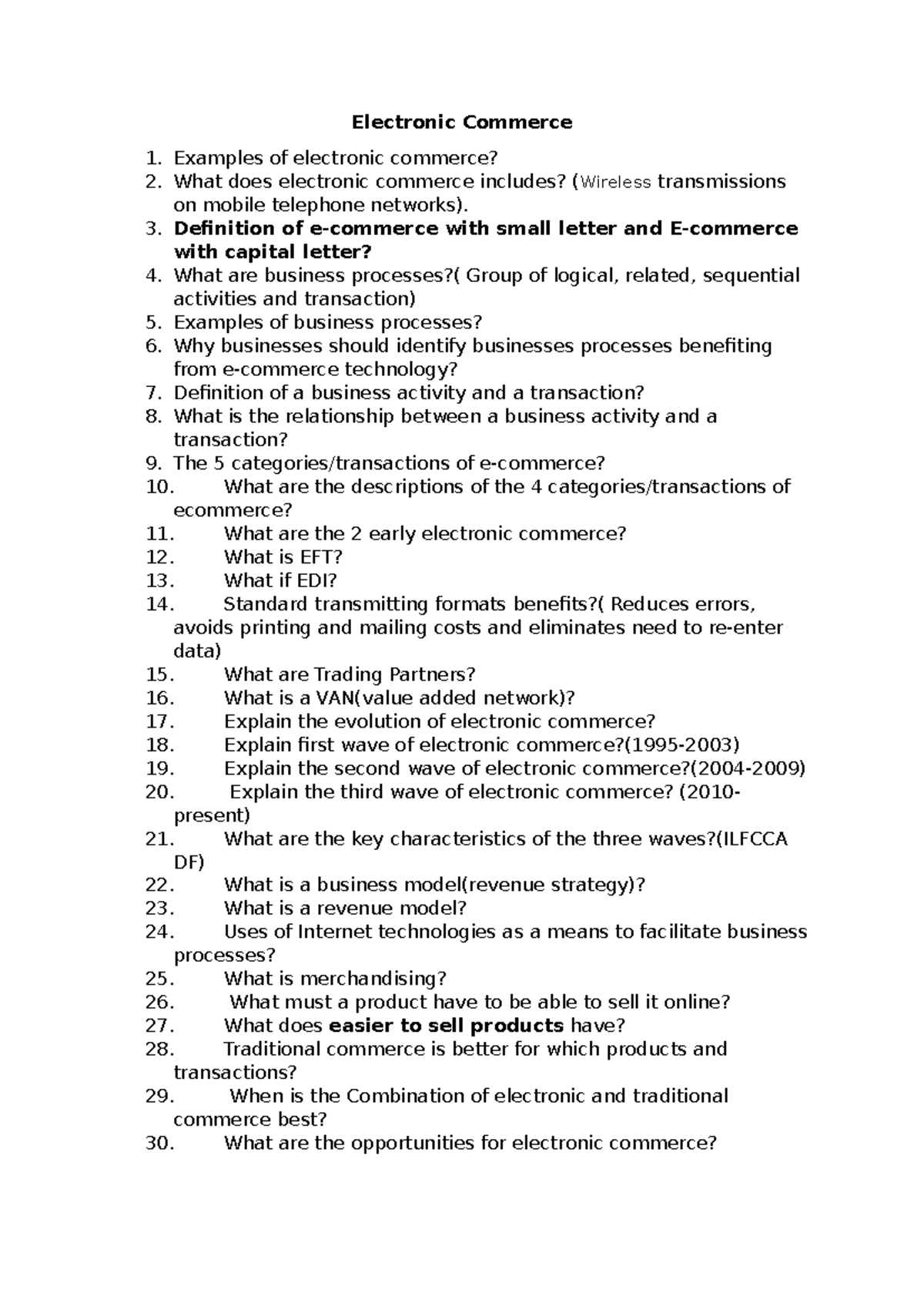 Electronic Commerce - Electronic Commerce Examples of electronic ...