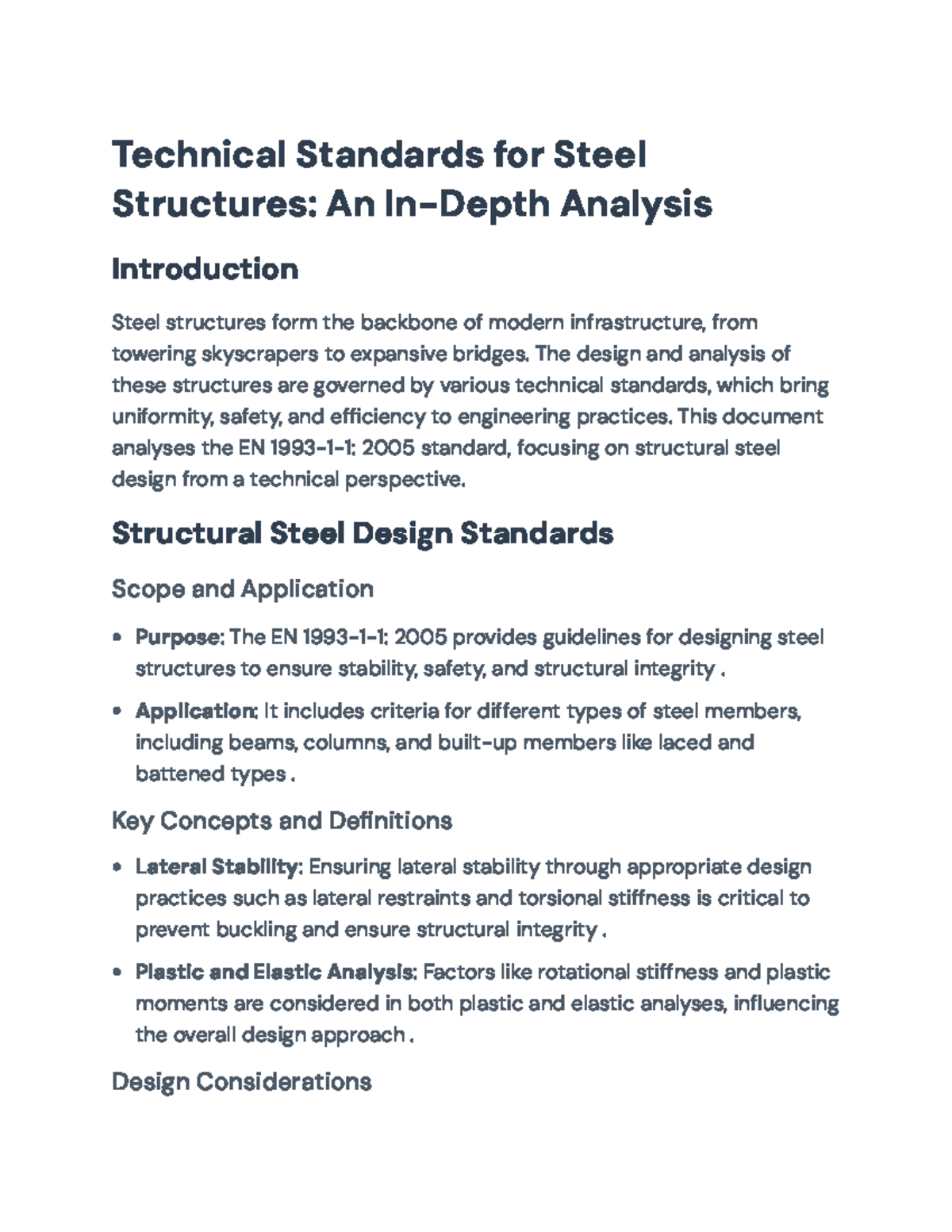 Technical Standards for Steel Structures: Analysis of EN 1993-1-1:2005 ...