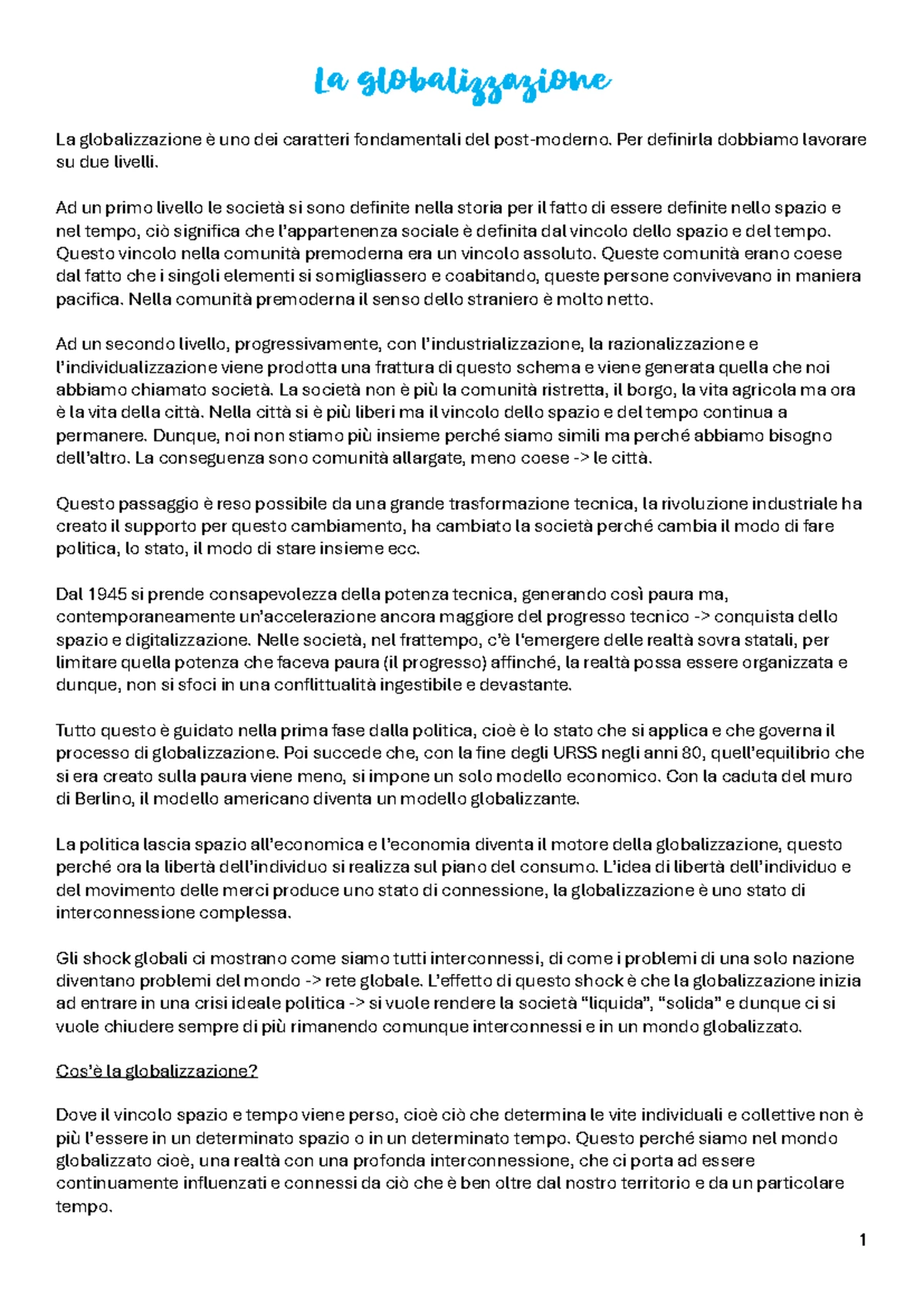 Società Liquida E Globalizzazione Un nuovo paradigma di globalizzazione
