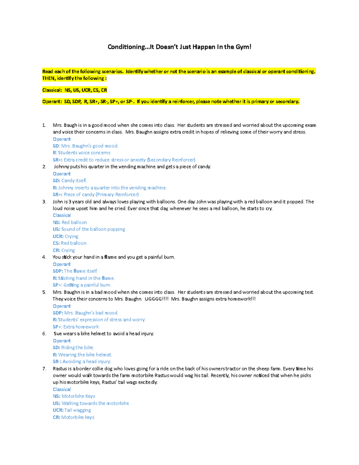 Conditioning: Classical & Operant Examples - Online Study Resources ...
