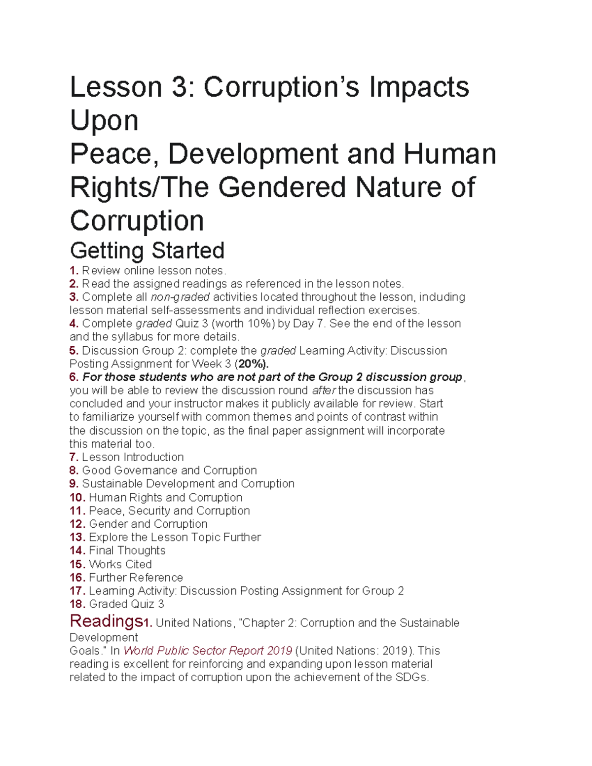 UNDC 200 Lesson 3 & 4: Corruption's Impacts on Sustainable Development ...