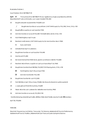 SET 1 Periodic Solution & Answer KEYS: Dole Distributor Case Study ...