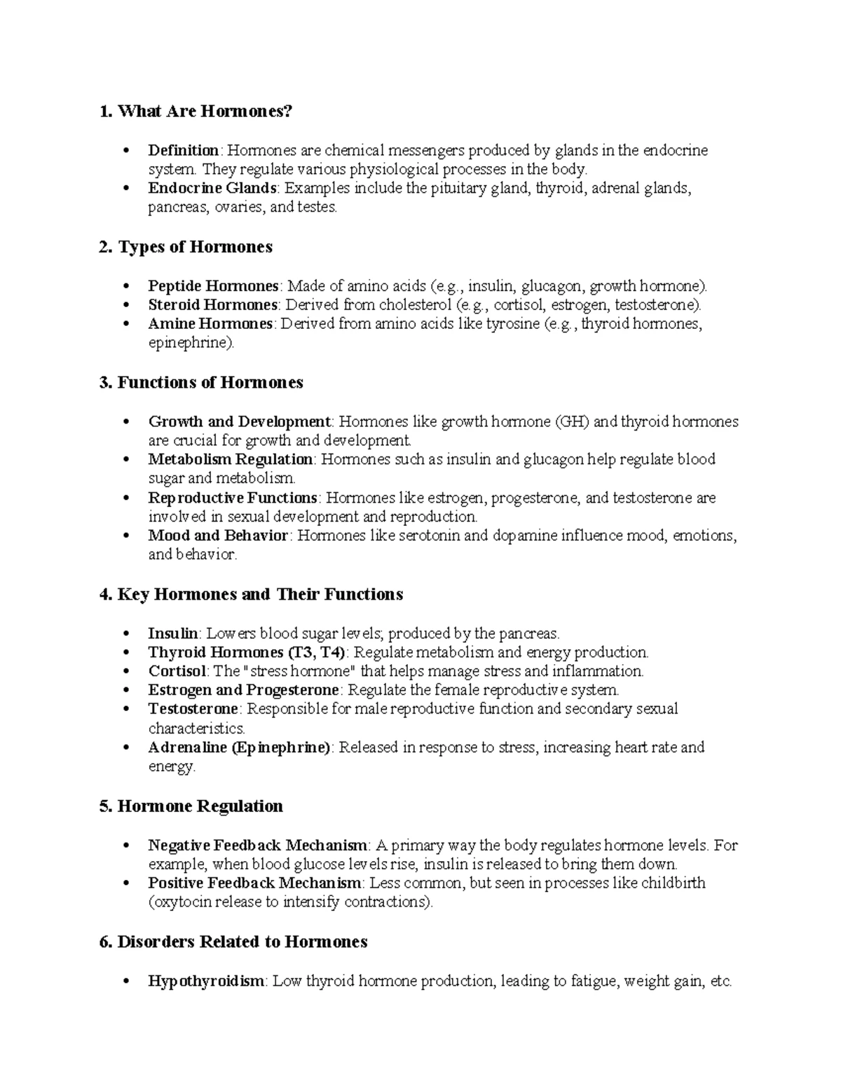 Endocrine System Overview - LECTURE NOTES - Studocu