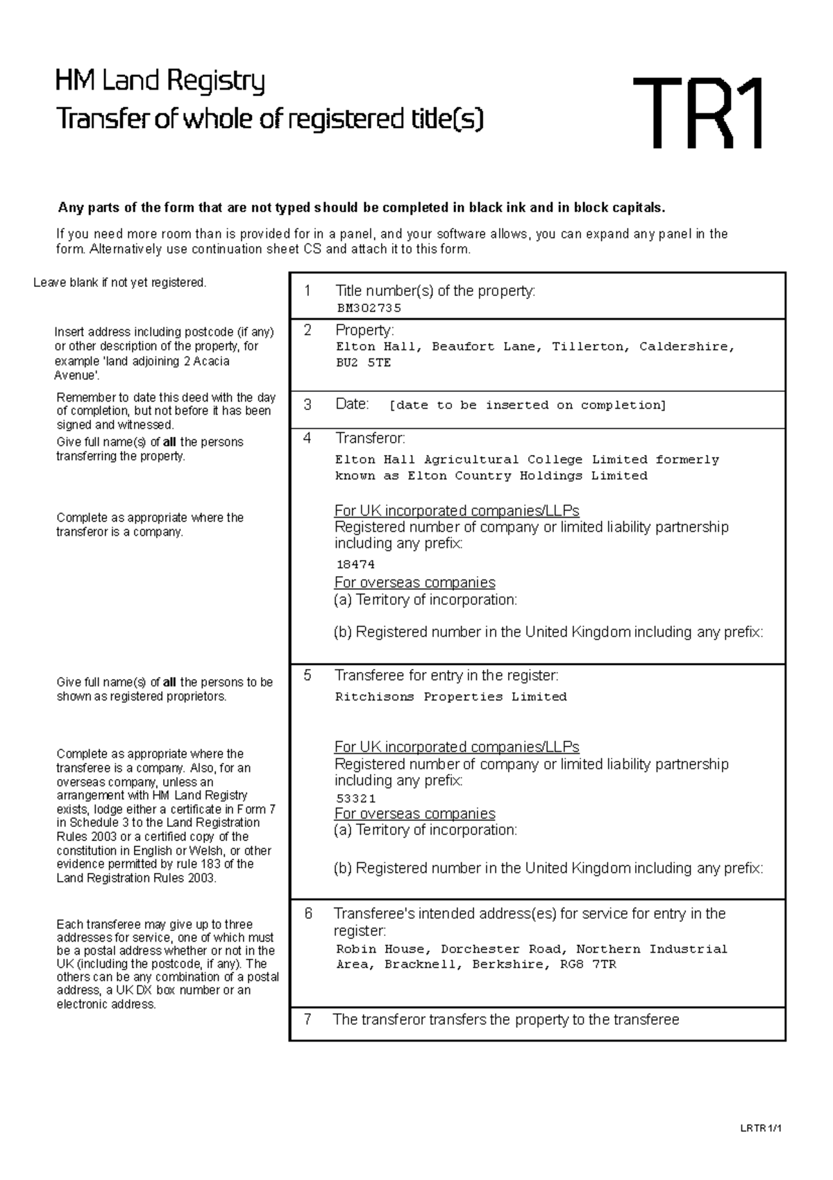 Property SGS 4 Solution for tr1 - Any parts of the form that are not ...