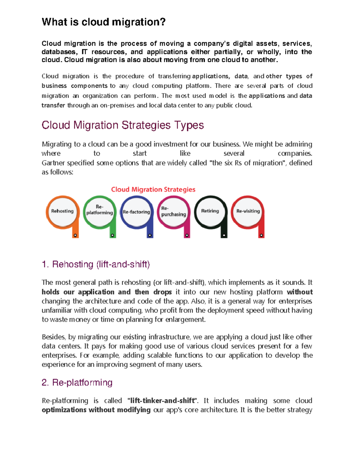Cloud Migration Strategies: Understanding the 7 Steps to Success - Studocu