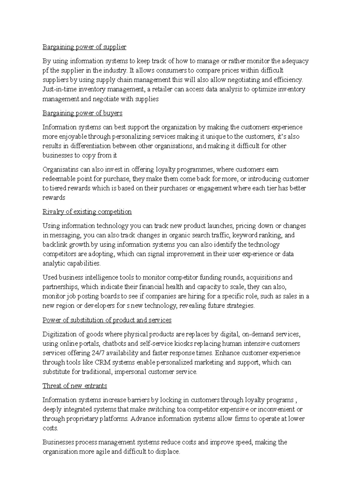 5 Porter Forces Analysis: Leveraging Information Systems for ...