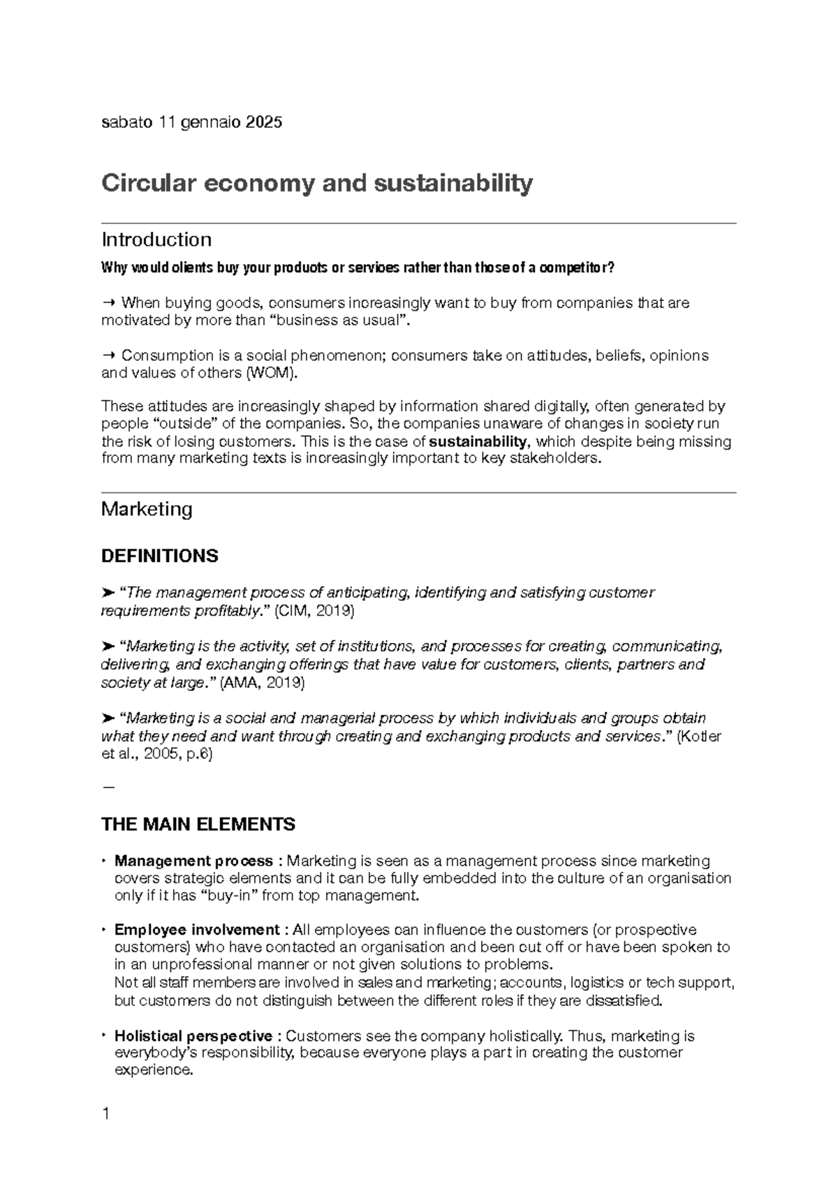 Lesson 1 - Circular Economy and Sustainability Overview - Studocu