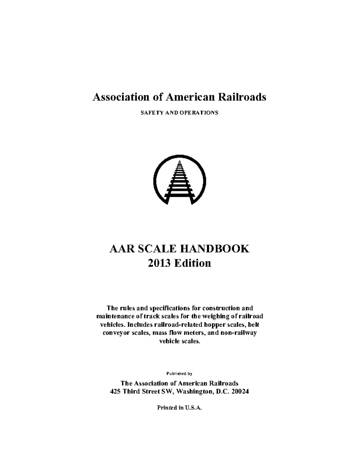 AAR Scale Handbook: Specs for Location, Maintenance, & Testing - Studocu