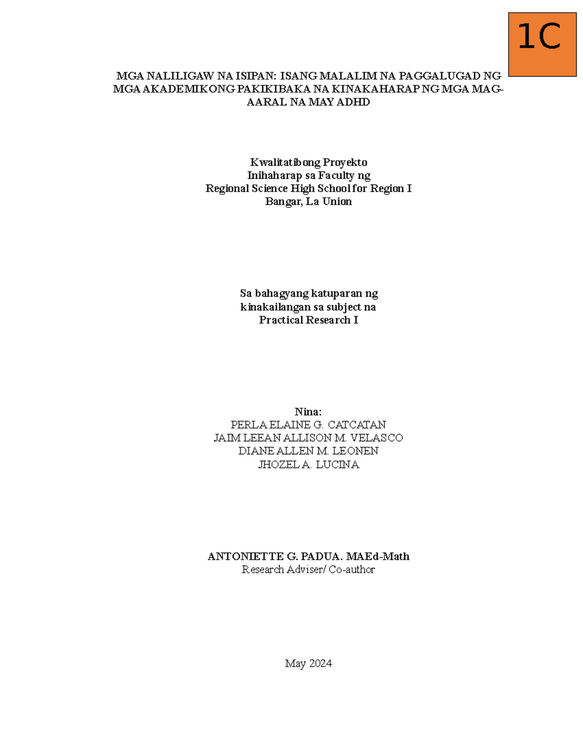 Abstract-3 - research - MGA NALILIGAW NA ISIPAN: ISANG MALALIM NA ...