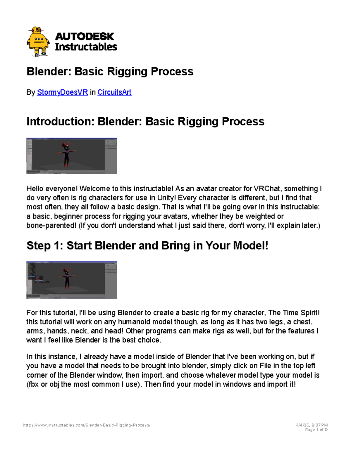 Blender- Basic Rigging Process - 10 Steps - Instructables - Blender ...