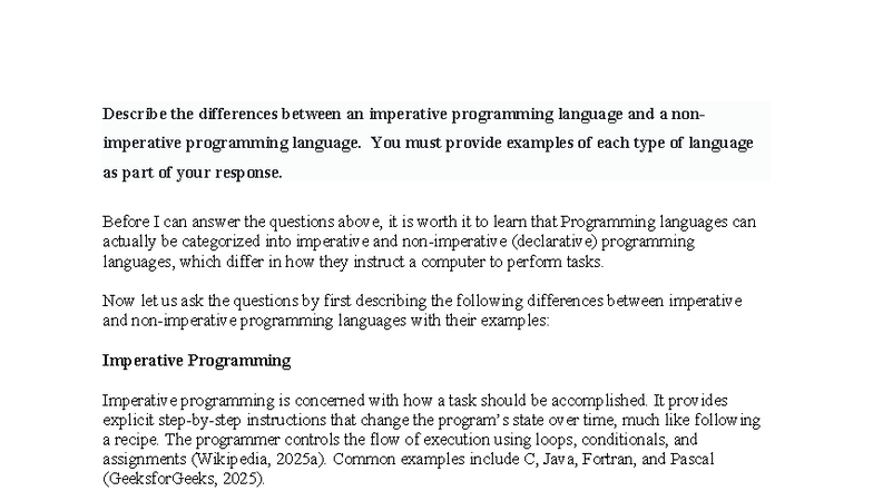 CS 4402 - Discussion Assignment Unit 1 - Describe the differences ...