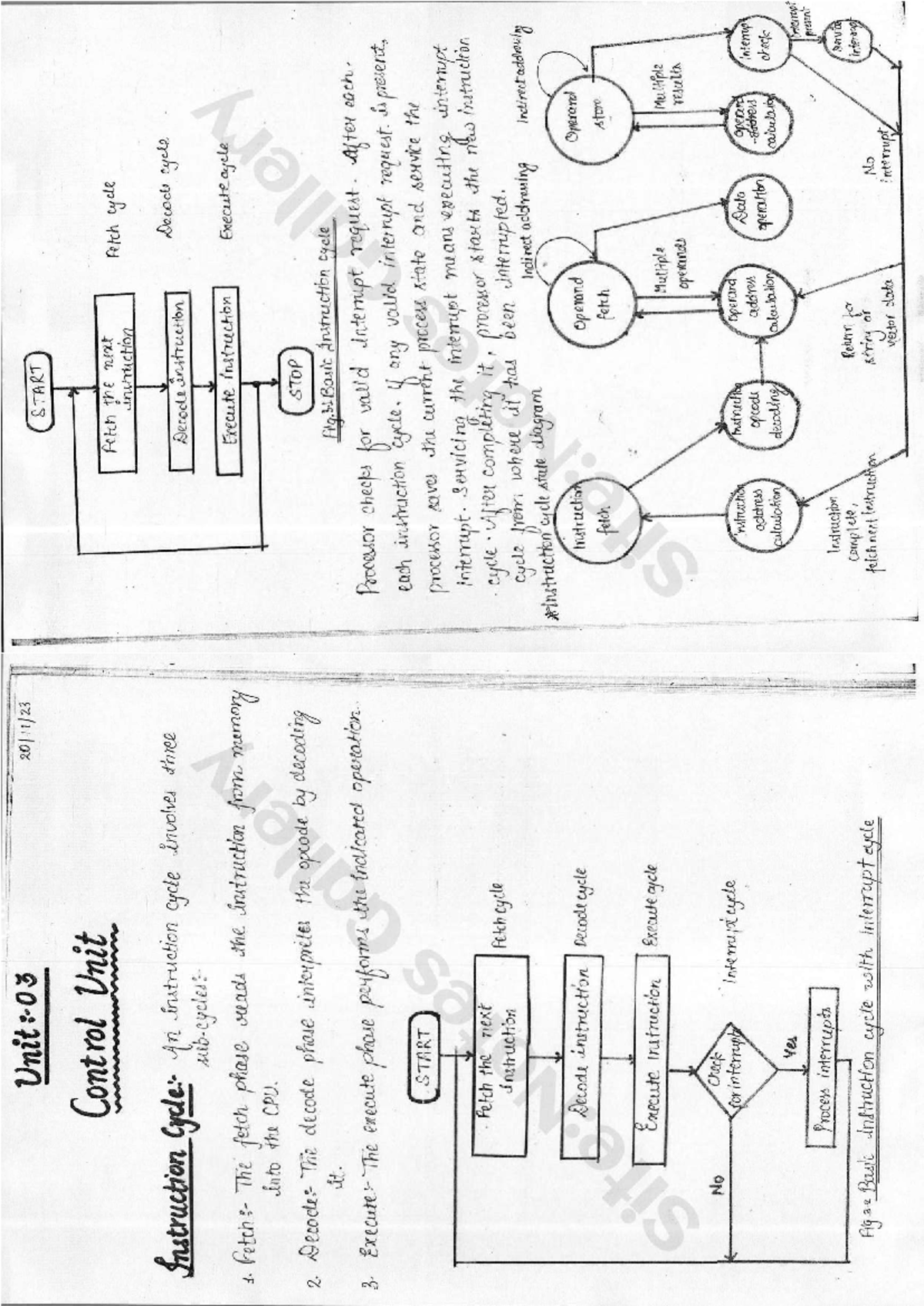 COA Unit 3 - Instruction Cycle and Microprogramming Notes - Studocu