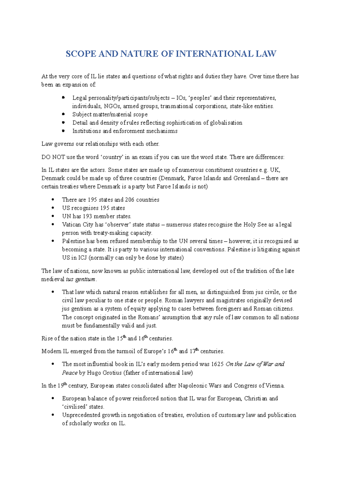 Public International LAW Final EXAM Notes - LAWS5005 - USyd - Studocu