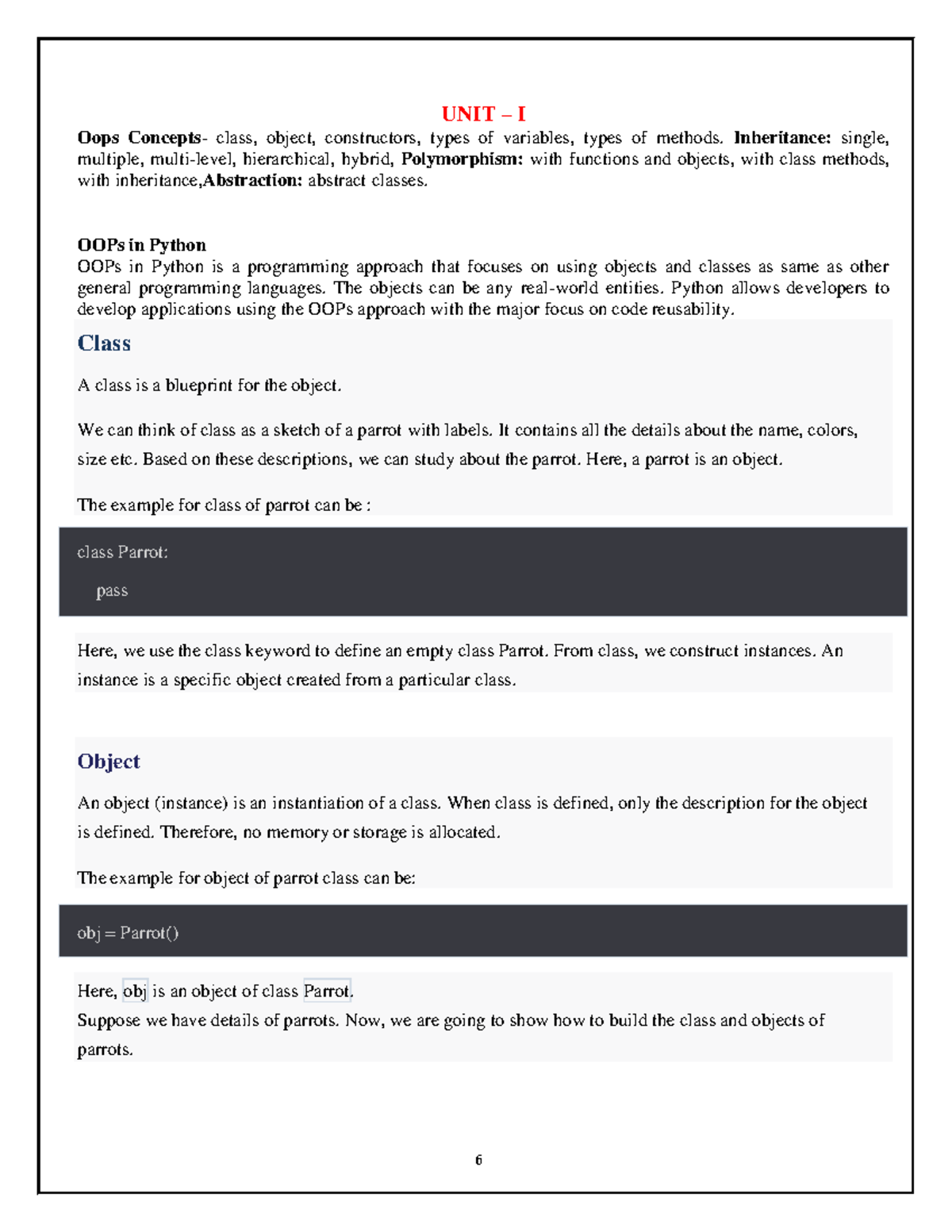 OOP Concepts in Python: Classes, Inheritance, and Polymorphism (CS101 ...