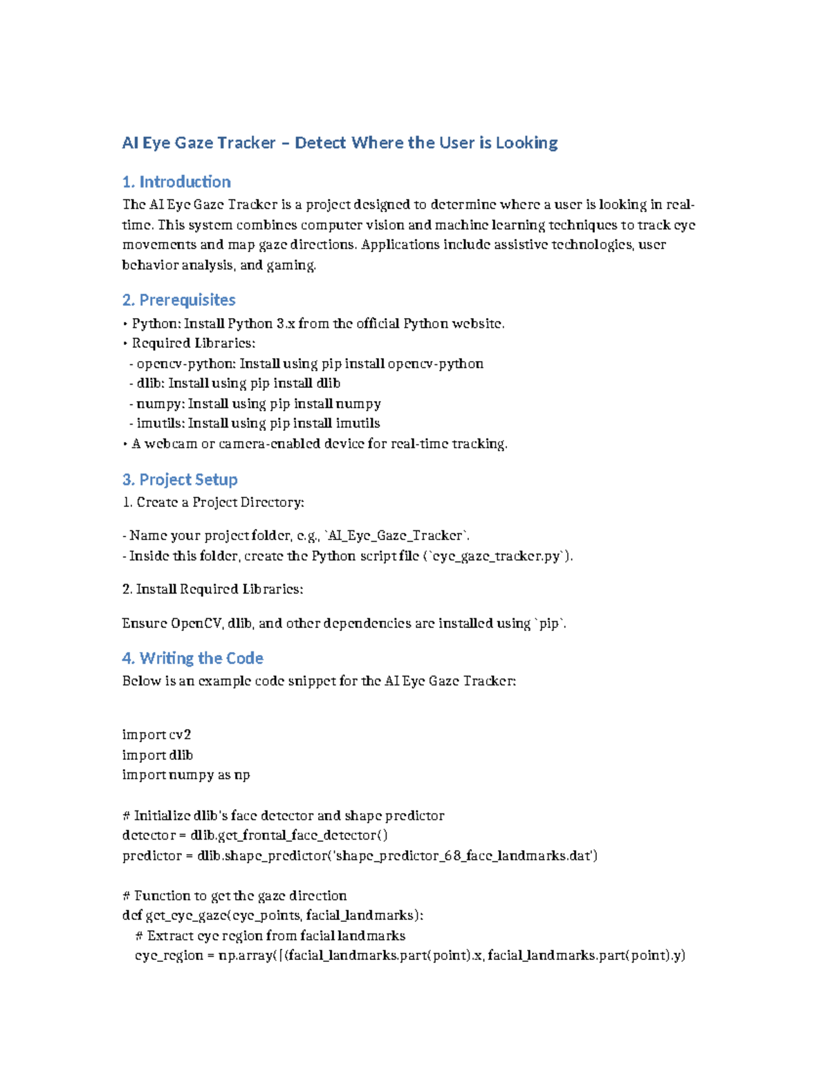 AI Eye Gaze Tracker Guide: Real-Time User Gaze Detection - Studocu