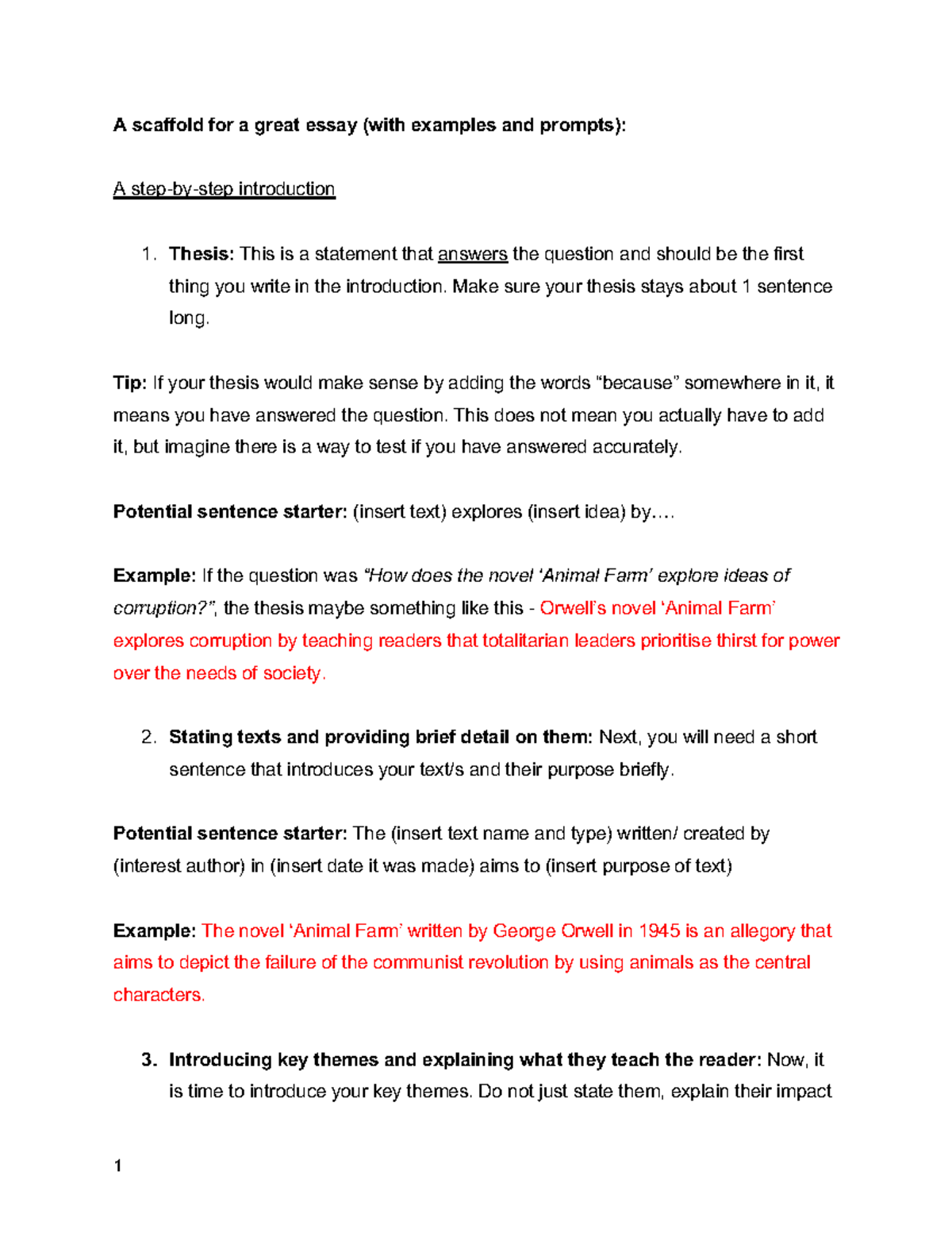 Scaffold for an Essay: Tips and Examples for Writing (ENG101) - Studocu