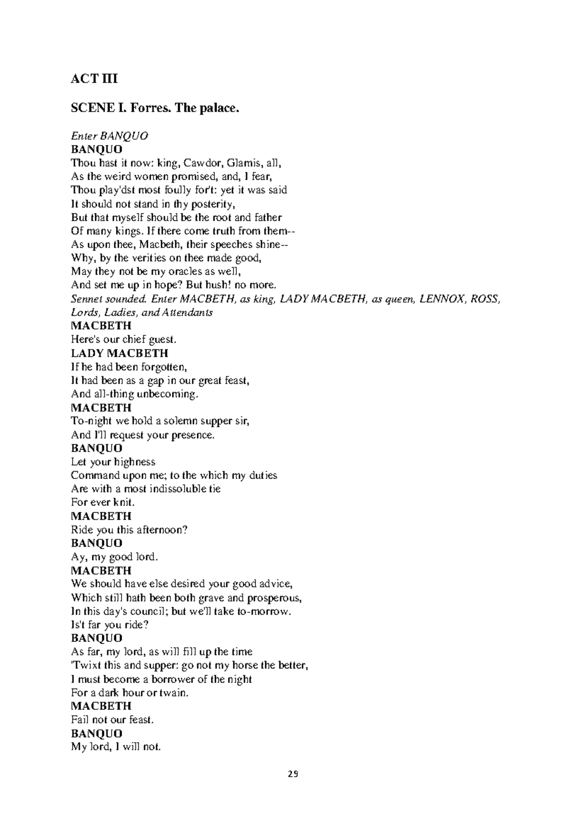 Macbeth Act III: Key Scenes and Analysis - ENG 101 - Studocu