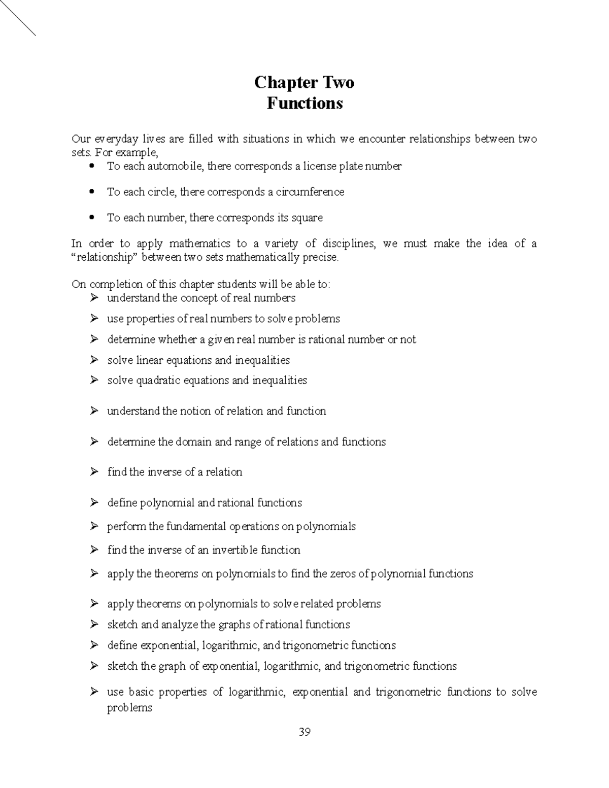 Chapter 2 - Lecture notes 2 - Chapter Two Functions Our everyday lives ...
