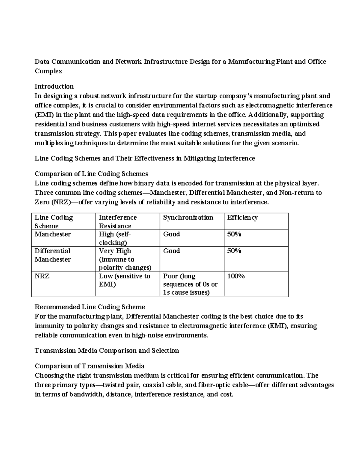 Network Infrastructure Design - Additionally, supporting residential ...