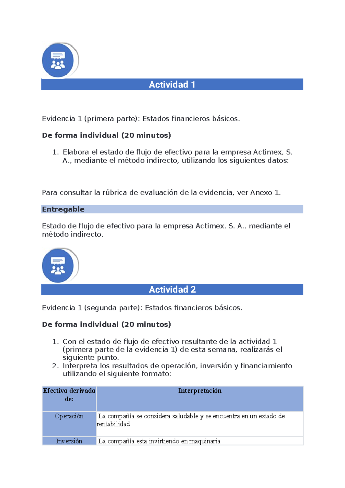 Ejercicio 2 Contabilidad y costos - Actividad 1 Evidencia 1 (primera ...