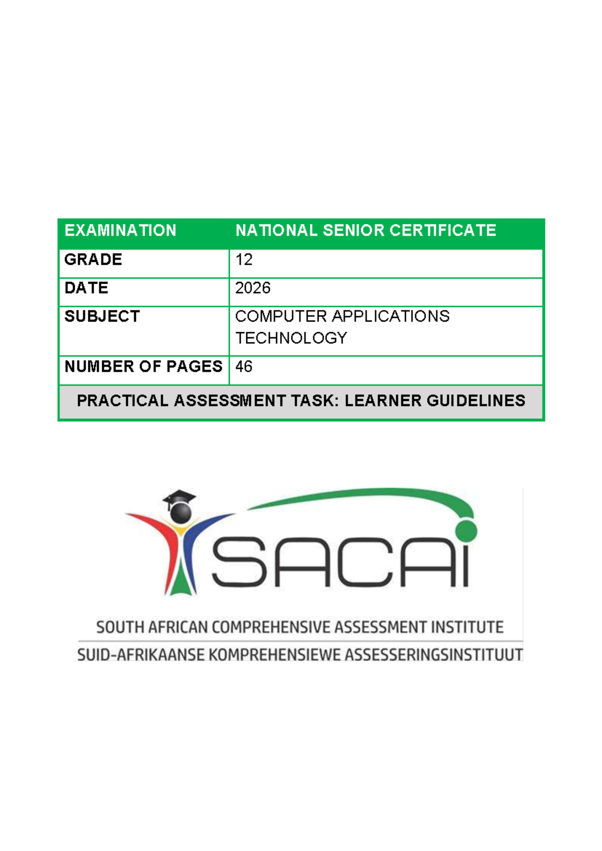 CAT PAT GR12 2026: Comprehensive Learner Guidelines for Practical ...