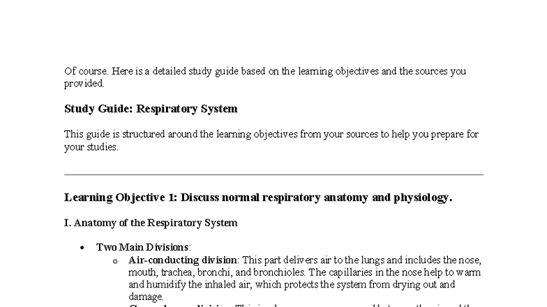 Respiratory System Study Guide: Pathophysiology Overview - Studocu