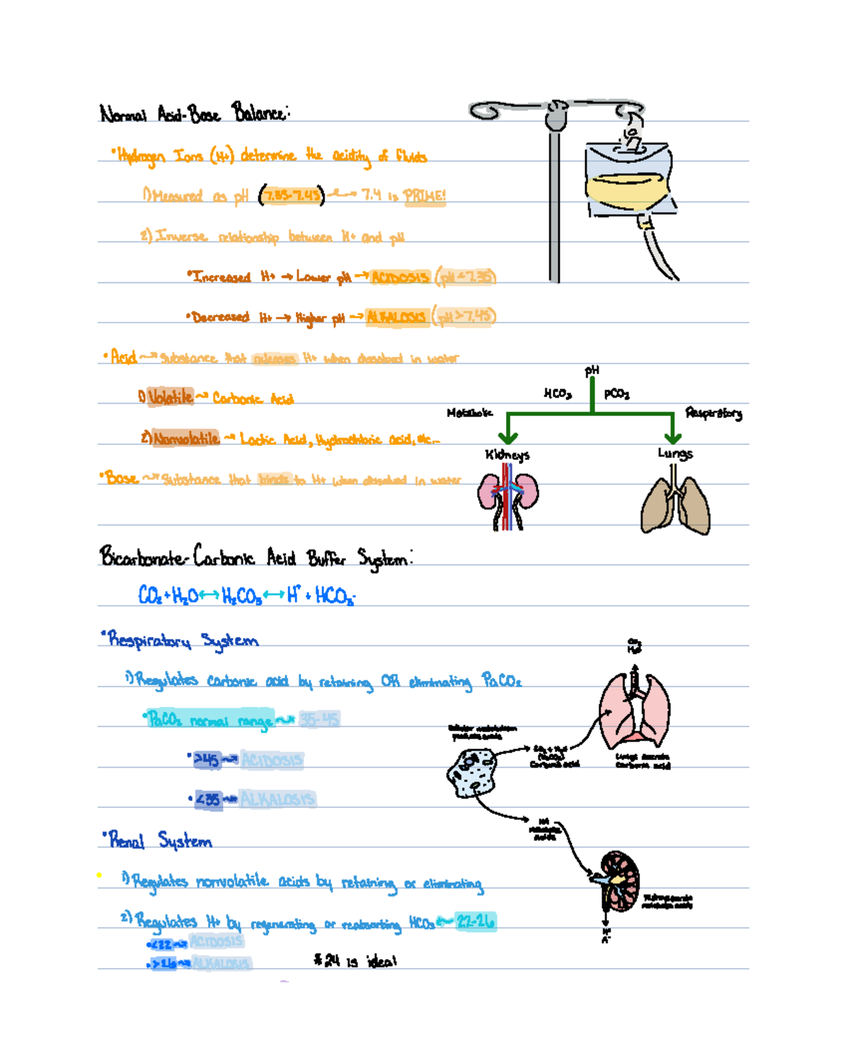 Normal Acid-Base Balance Notes for Nursing (NUR 101) - Studocu