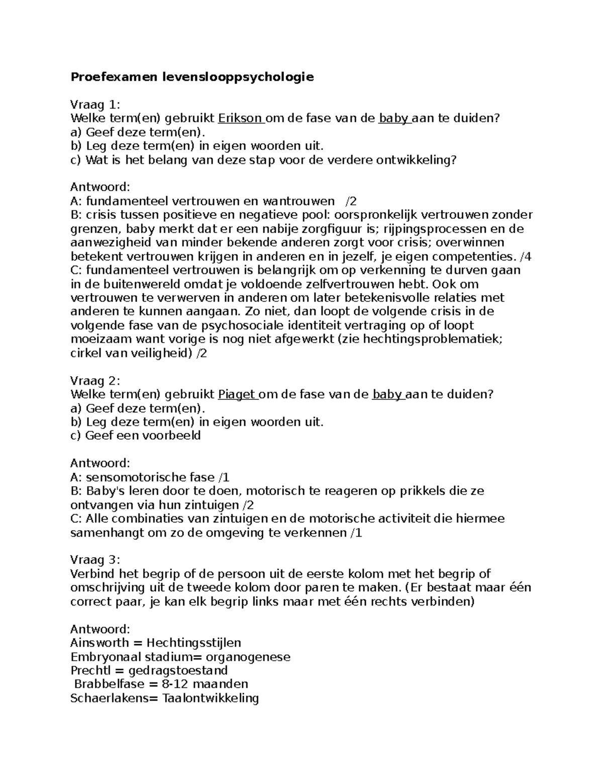 Final Exam Study Guide for PSY101: Lifespan Development Overview - Studocu