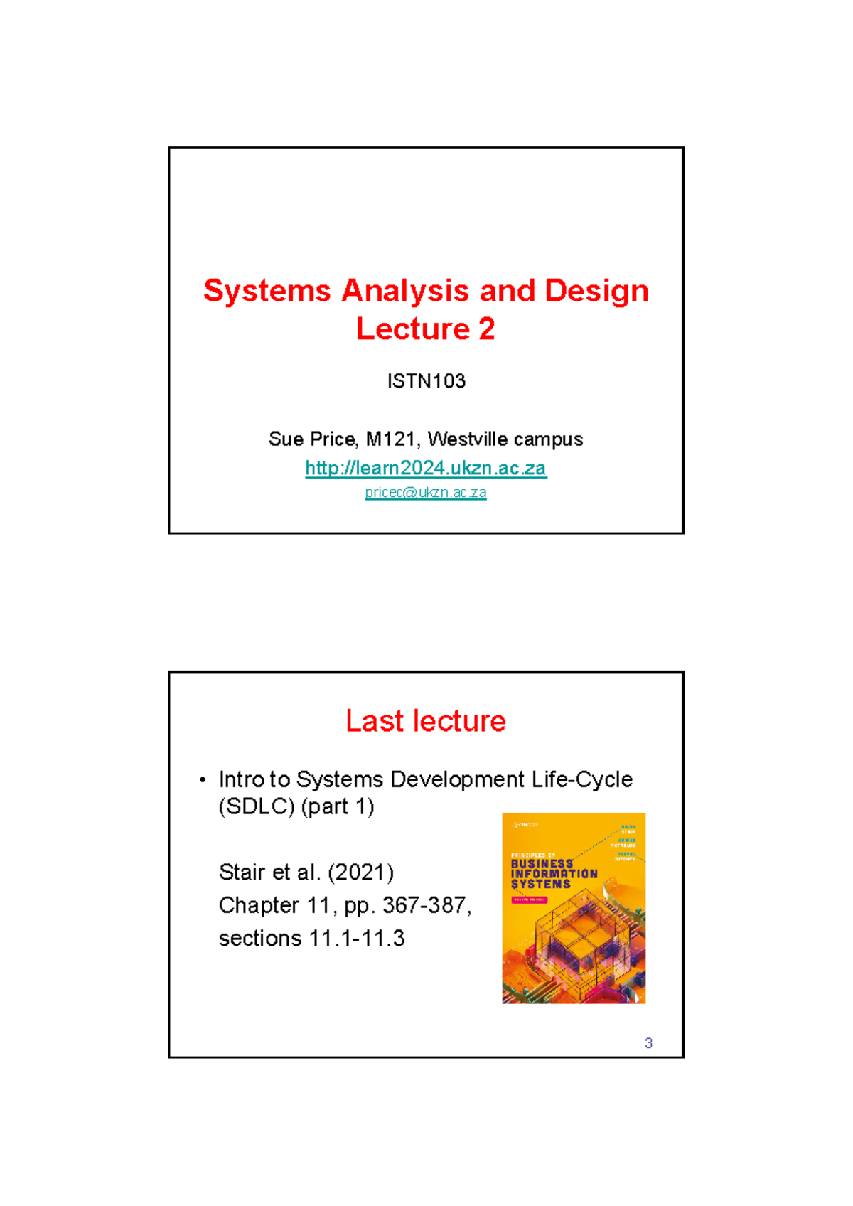 SAD 2 2024 Lecture Notes: Systems Analysis & Design Overview - Studocu