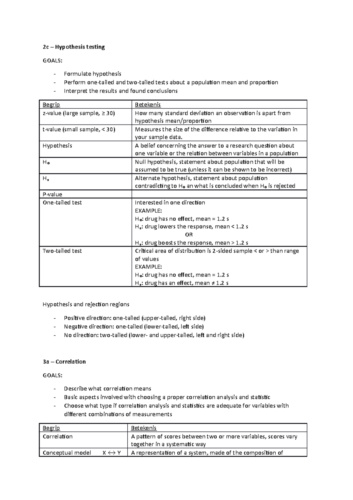 Statistics belangrijke begrippin 2c, 3a, 3b - 2c – Hypothesis testing ...