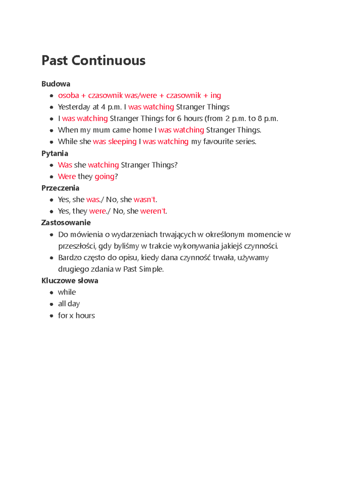 Past Continuous Tense: Usage & Examples - Studocu